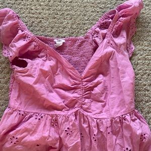 Pink eyelet top